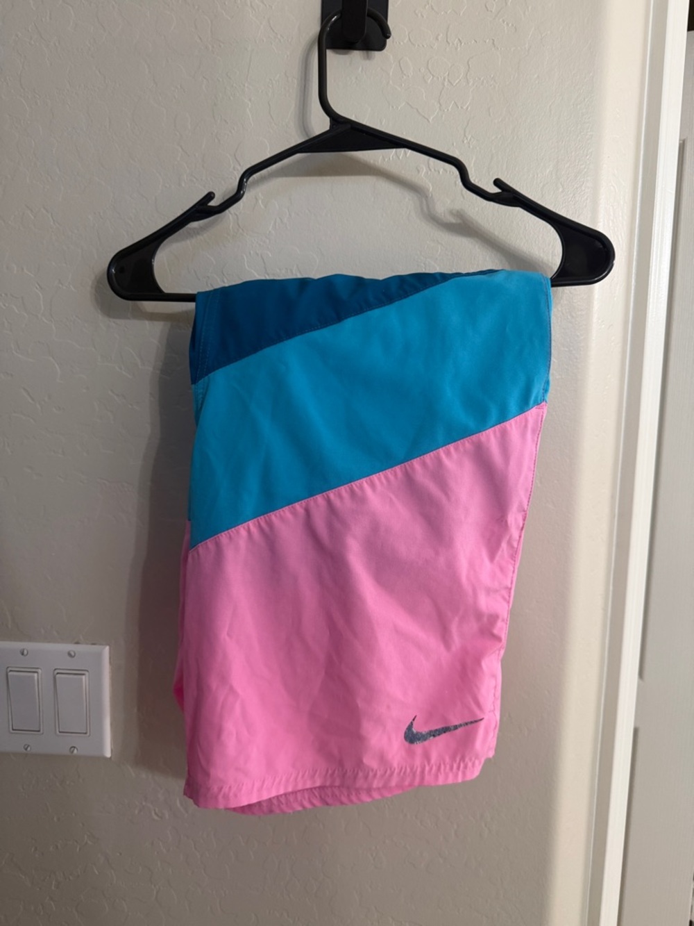 Nike Pink and Teal Colorblock Running Shorts